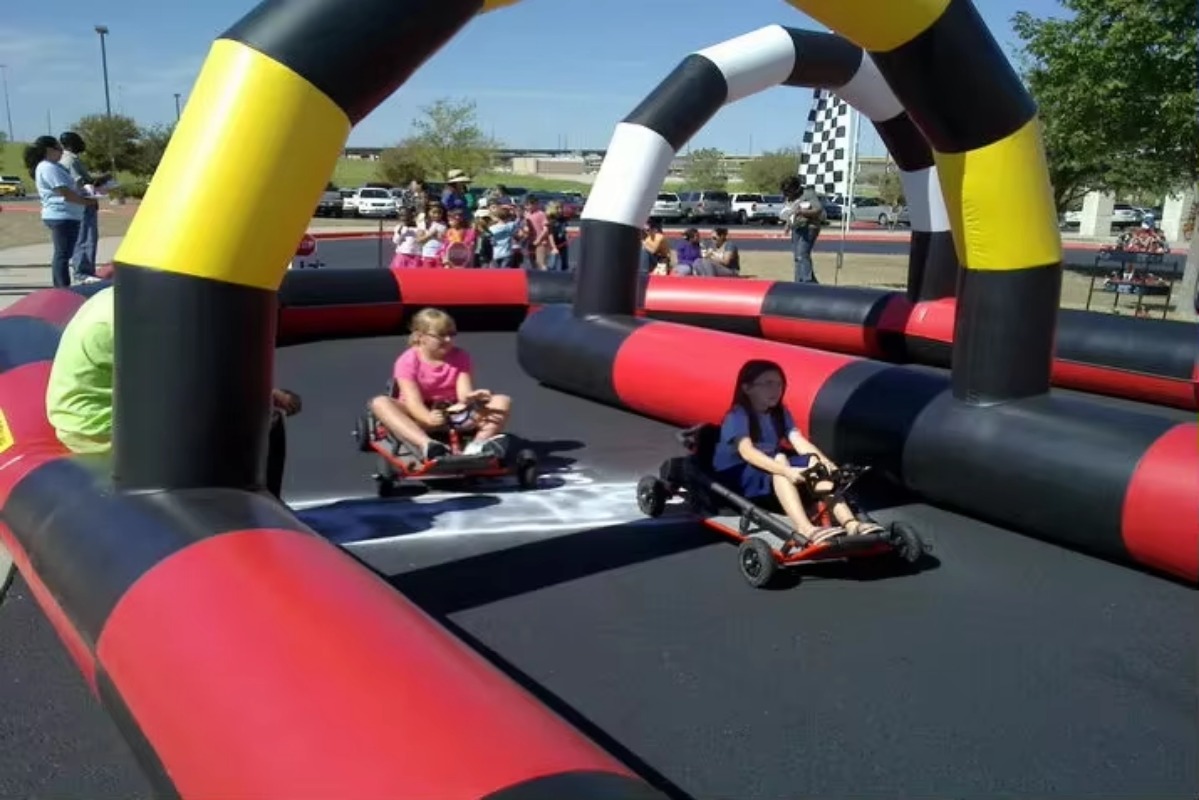 Party Games Lab - Durable Inflatable Go Kart Race Track