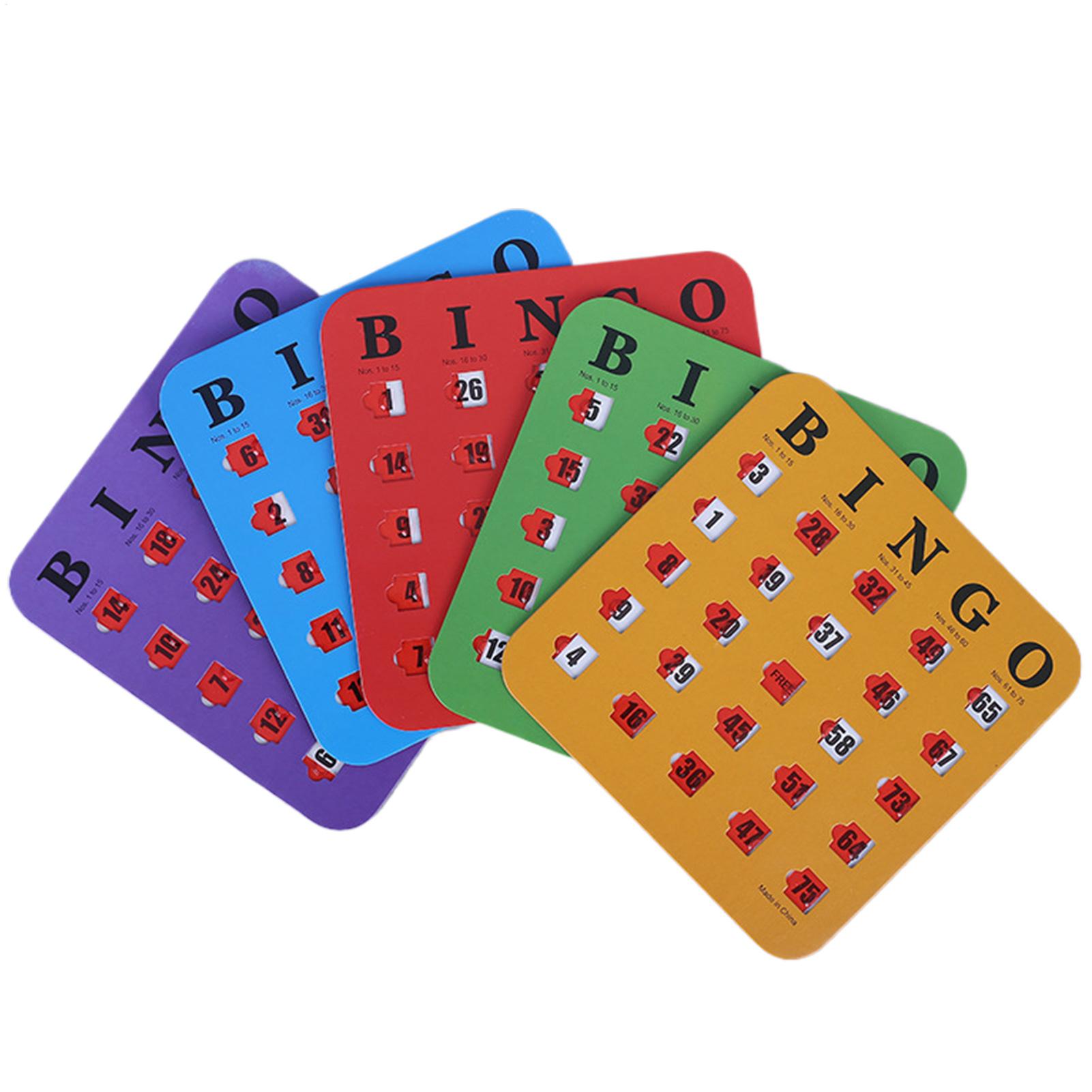 Party Games Board Game - 5pcs Sliding Bingo Game Cards With