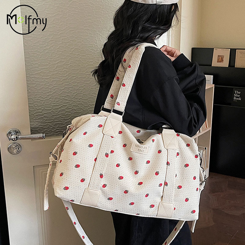 Sack Race Bag - Corduroy Travel Tote Bag Large Capacity