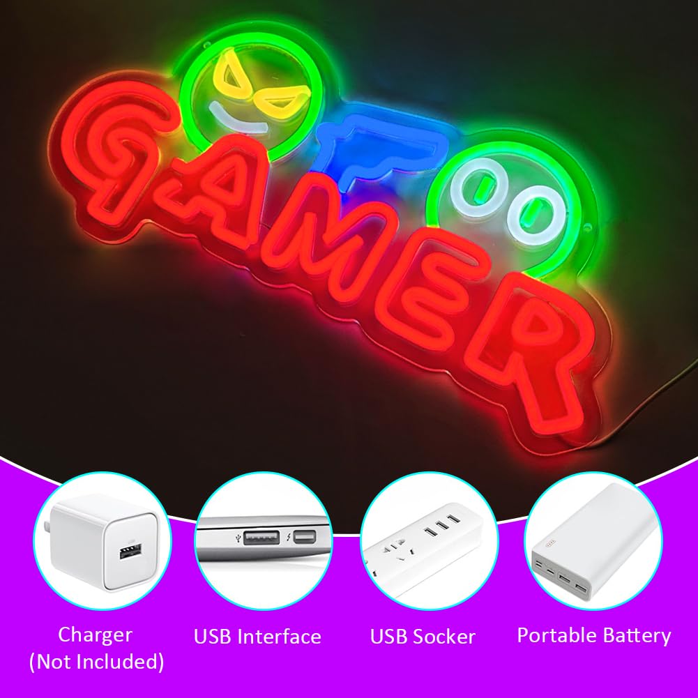 Gamer Neon Sign LED Wall Light - Party Games For Christmas ulasan dan harga