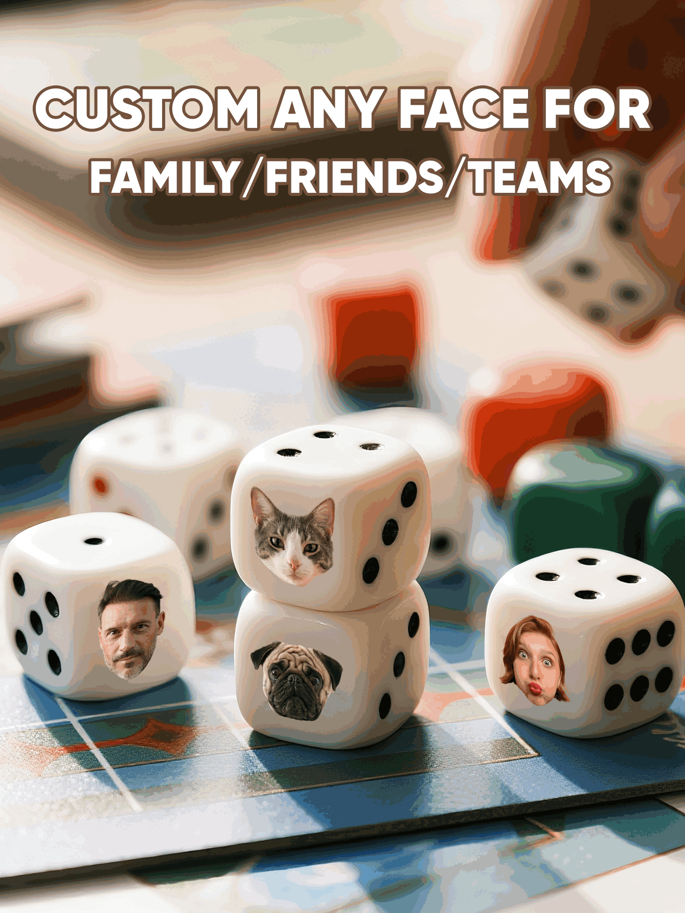 Custom Face Dice Personalized  - Party Games For Christmas ulasan dan harga