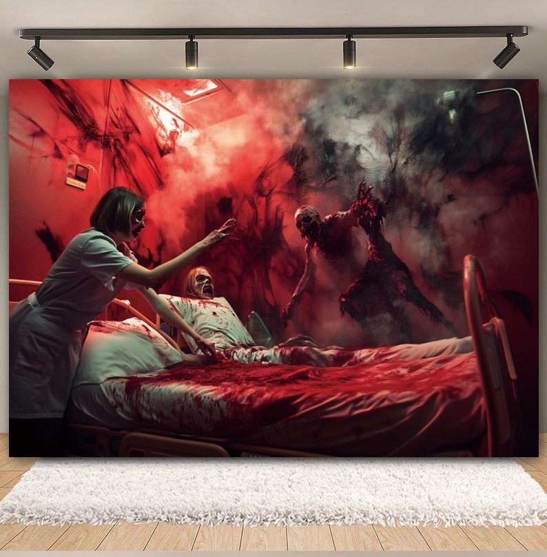Horror Halloween Decor Backgro - Party Games Lab ulasan dan harga