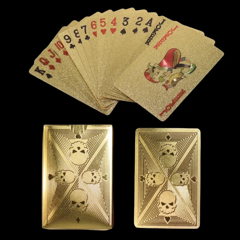 Gold Foil Skull Poker Cards Wa - Party Games Using Playing Cards ulasan dan harga