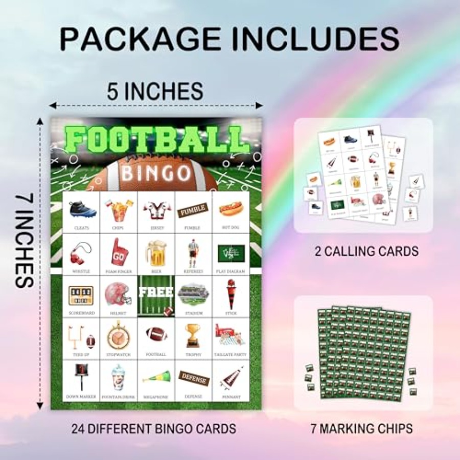 Football Party Bingo Game Card - Party Games For Adults Large Group ulasan dan harga